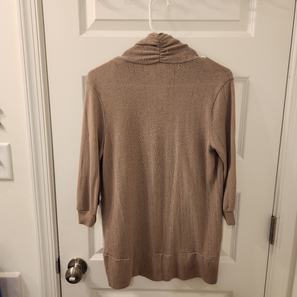 Womens Y2k Beige Brown Open Cardigan H.I.P Size M #Q379 - Picture 4 of 6